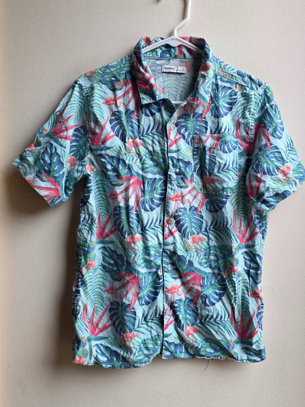 Sonoma Youth Hawaiian Tropical Button Down Shirt Size XL